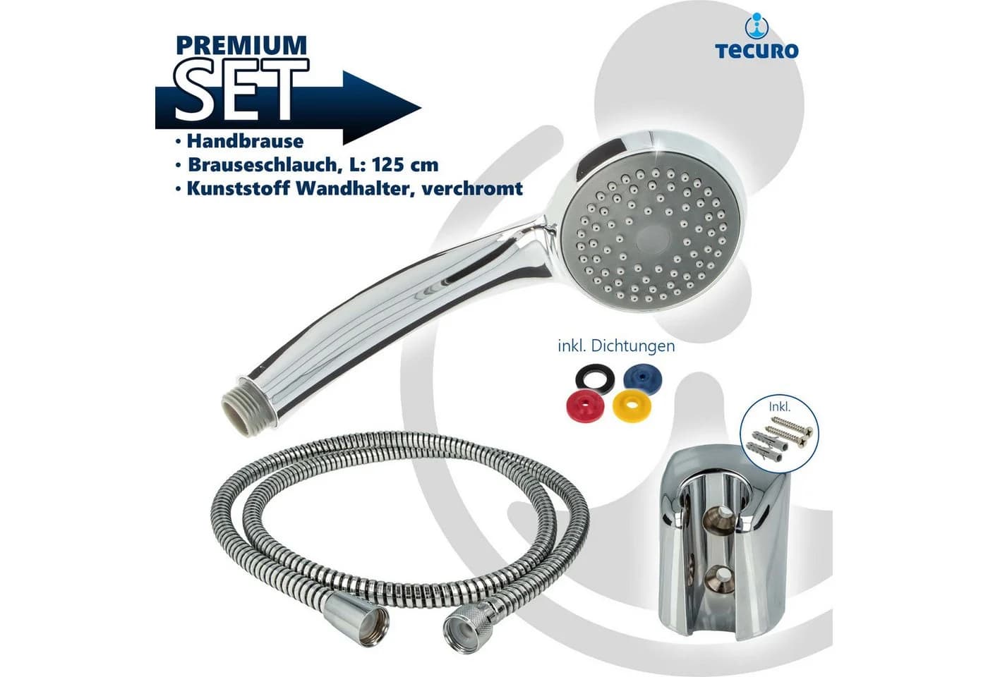 tecuro Brausegarnitur Wannenset Komfort-70 mit Handbrause und Brauseschlauch - Bild 3
