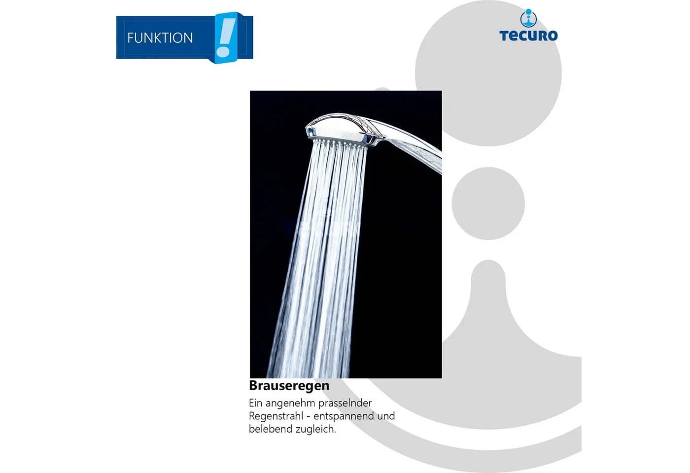 tecuro Brausegarnitur Wannenset Komfort-70 mit Handbrause und Brauseschlauch - Bild 5