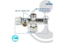 tecuro Doppel-Eckventil 1/2 Zoll DN 15 silber einzeln absperrbar Bild 5