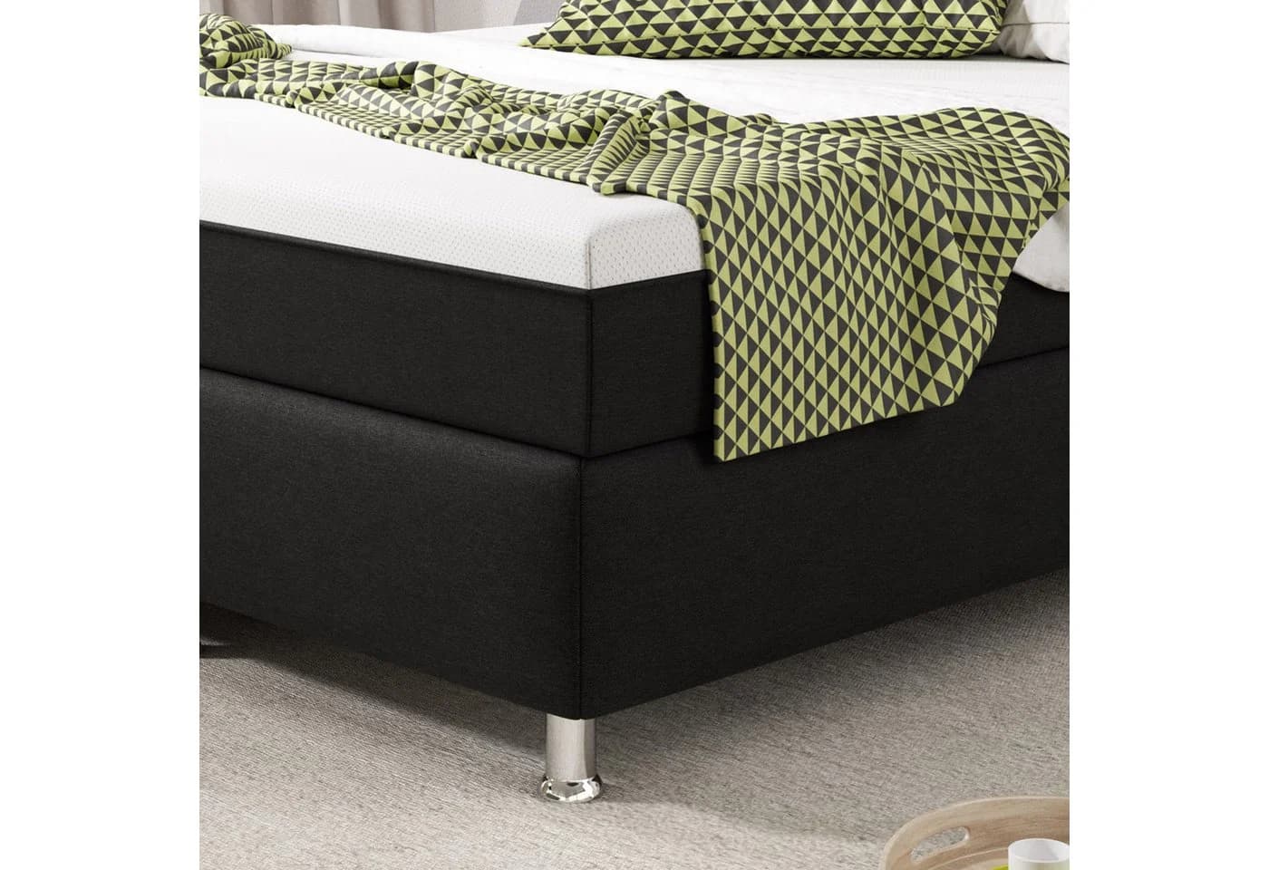 inter Boxspringbett Köln Plus Webstoff Schwarz 140x200 cm - Bild 5