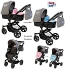 ELLA & PIET® Kombi-Puppenwagen MOOVE4 mit wechselbarer Winddecke 2in1 Schwarz-Grau Bild 1