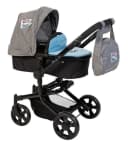 ELLA & PIET® Kombi-Puppenwagen MOOVE4 mit wechselbarer Winddecke 2in1 Schwarz-Grau Bild 5