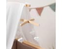 ELLA & PIET® Puppenbett Großer Puppen-Stubenwagen DREAMY aus Holz mit Himmel Weiß Bild 4