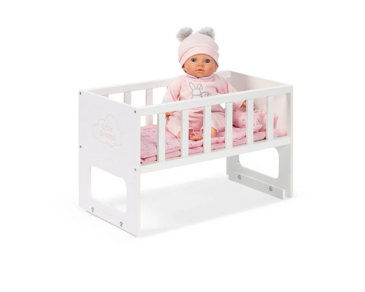 ELLA & PIET® Puppenbett Weiß Stapelbar mit Bettwäsche - Bild 3