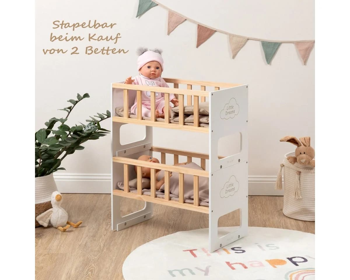 ELLA & PIET® Puppenbett STOCKY ONE Stapelbar Weiß - Bild 3