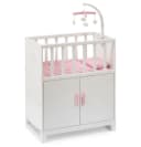 ELLA & PIET® Puppenbett COZY mit Schrank und Mobile Weiß-Rosa Bild 1
