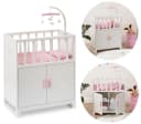 ELLA & PIET® Puppenbett COZY mit Schrank und Mobile Weiß-Rosa Bild 2