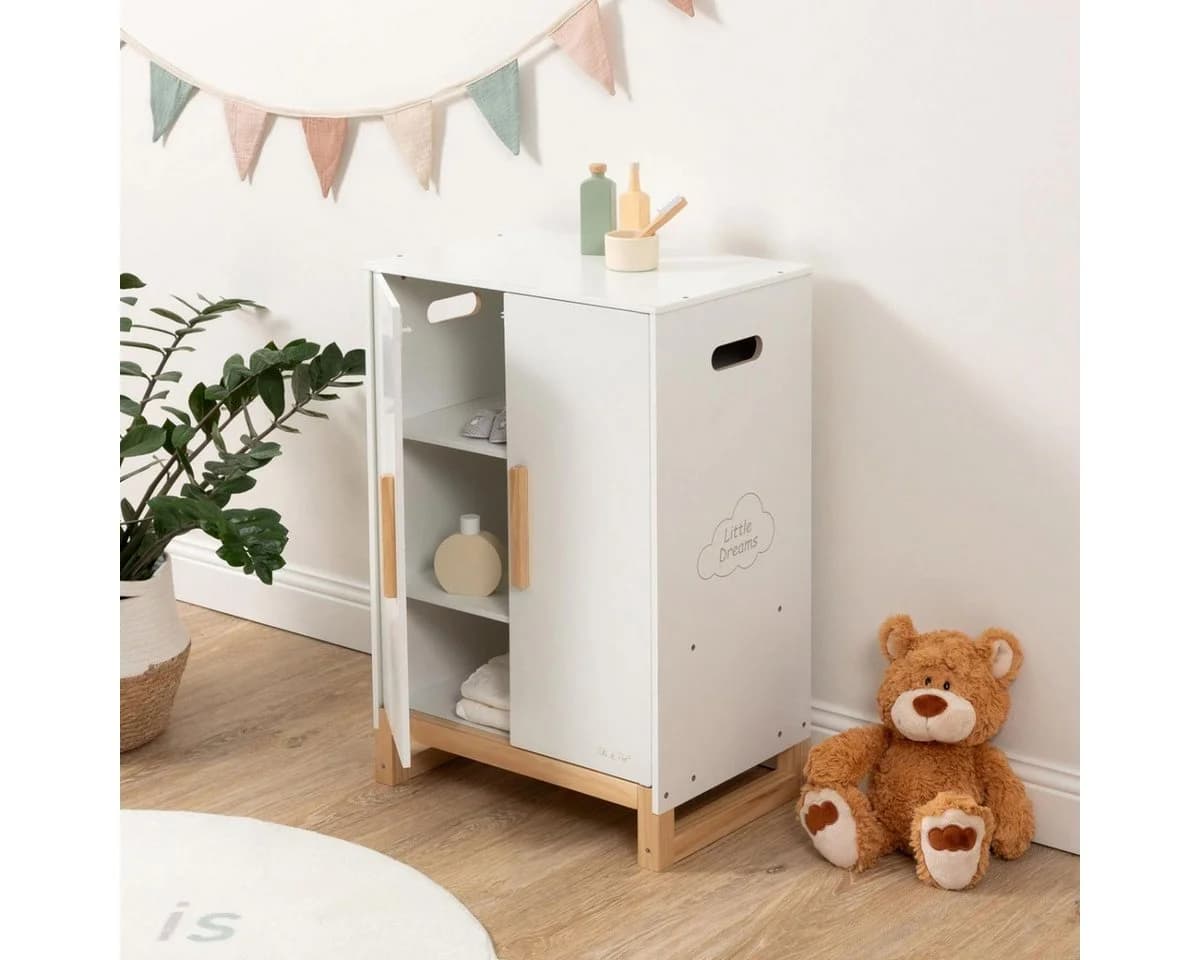 ELLA & PIET® Puppenschrank DRESSY Weiß-Schlamm Holz - Bild 3