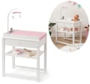 ELLA & PIET® Puppenwickeltisch SPLASHY mit Badewanne und Mobile Weiß-Rosa Bild 2