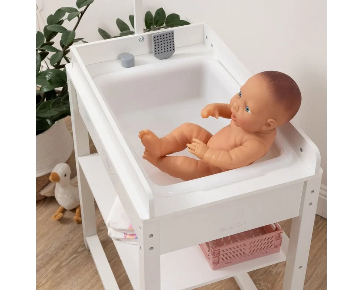 ELLA & PIET® Puppenwickeltisch SPLASHY mit Badewanne und Mobile Weiß-Rosa - Bild 5
