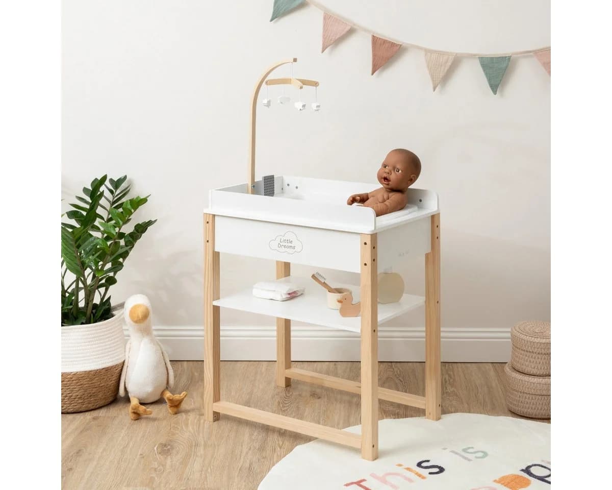 ELLA & PIET® Puppenwickeltisch SPLASHY mit Badewanne und Mobile Weiß-Schlamm - Bild 4