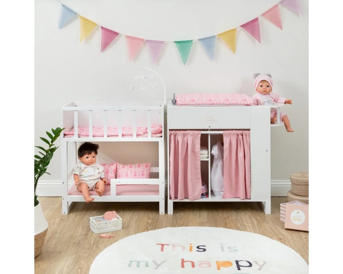 ELLA & PIET® Puppen Pflegecenter 6in1 Weiß-Rosa Holz - Bild 3