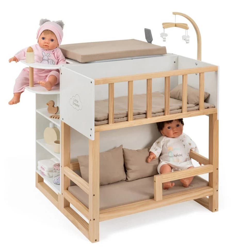 ELLA & PIET® Puppenpflegecenter NURSERY 6in1 Holz Weiß-Grau - Bild 2