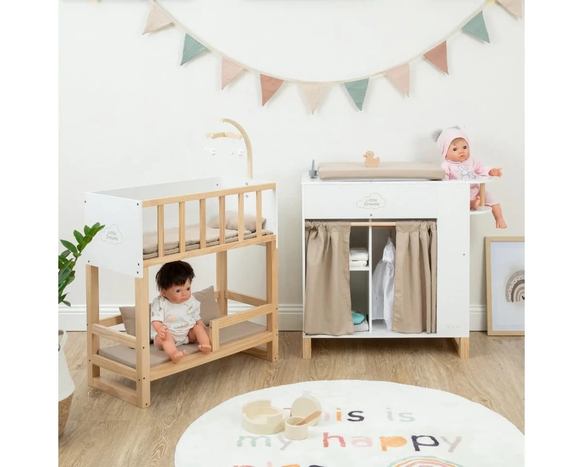 ELLA & PIET® Puppenpflegecenter NURSERY 6in1 Holz Weiß-Grau - Bild 4