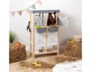 ELLA & PIET® Steckenpferd Hobby Horse Stall SHELTY Holz Weiß 2-teilige Tür Bild 3
