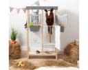ELLA & PIET® Steckenpferd Hobby Horse Stall SHELTY Holz Weiß 2-teilige Tür Bild 4