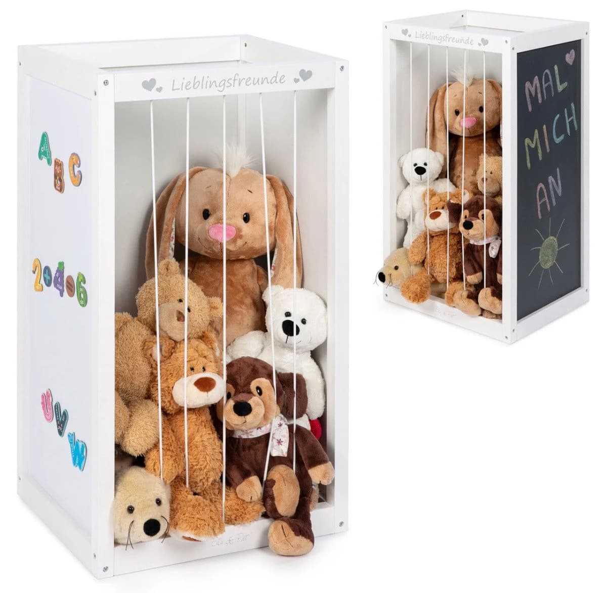ELLA & PIET® Spielzeugtruhe XXL 3-in-1 mit Magnetboard und Kreidetafel Weiß - Bild 2