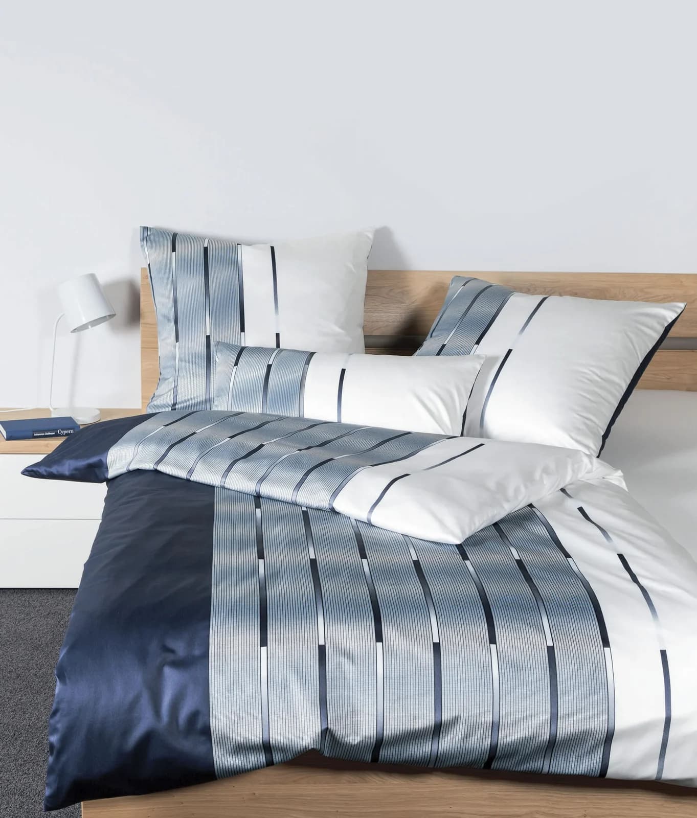 Janine Bettwäsche MILANO 45026 Mako-Satin Blau