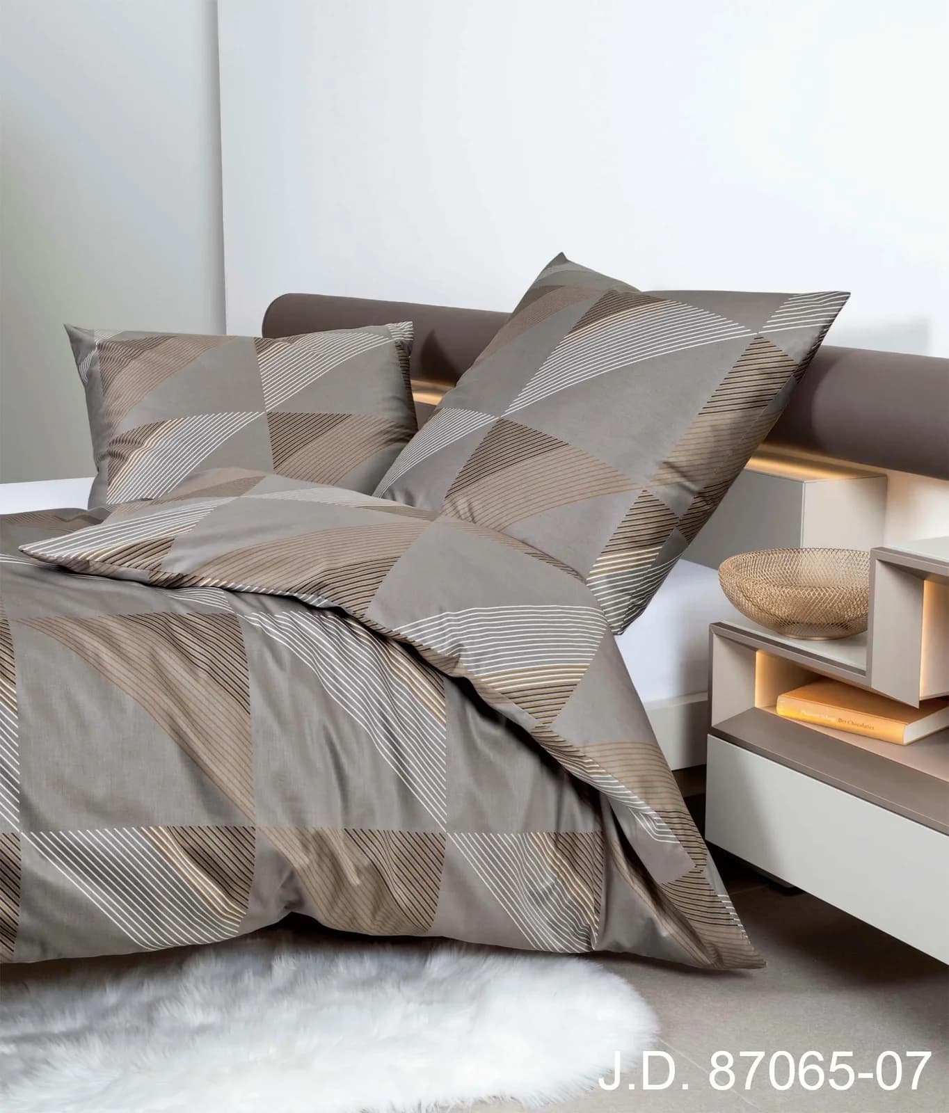 Bettwäsche JANINE J.D. Grau Mako-Satin 3-tlg. mit Reißverschluss - Bild 3