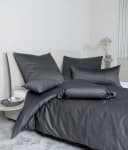 Kissenbezug JANINE Mako Satin Grau 80x80cm Baumwolle Bild 1