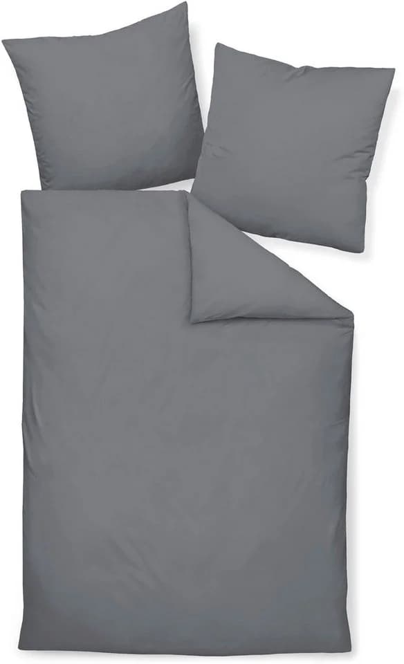 Kissenbezug JANINE Mako Satin Grau 80x80cm Baumwolle - Bild 3