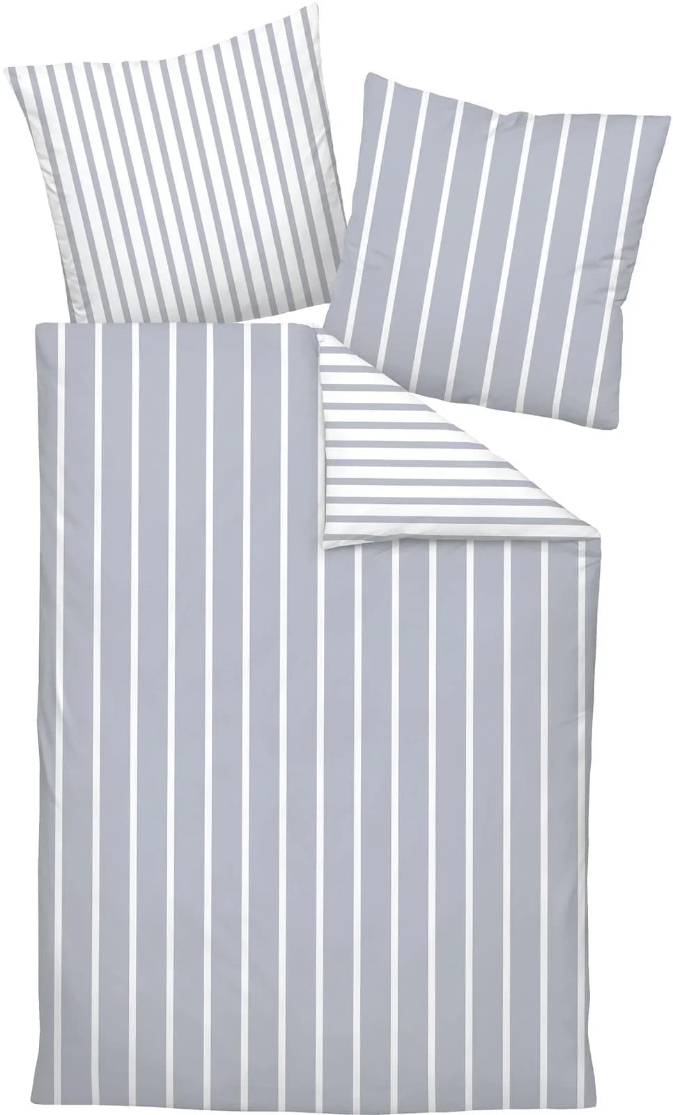JANINE Wendebettwäsche Modernclassic Grau Mako-Satin