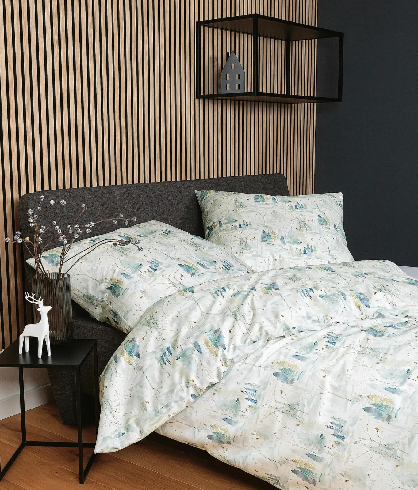 Janine Mako-Satin Bettwäsche Set perlblau reif 155x220cm