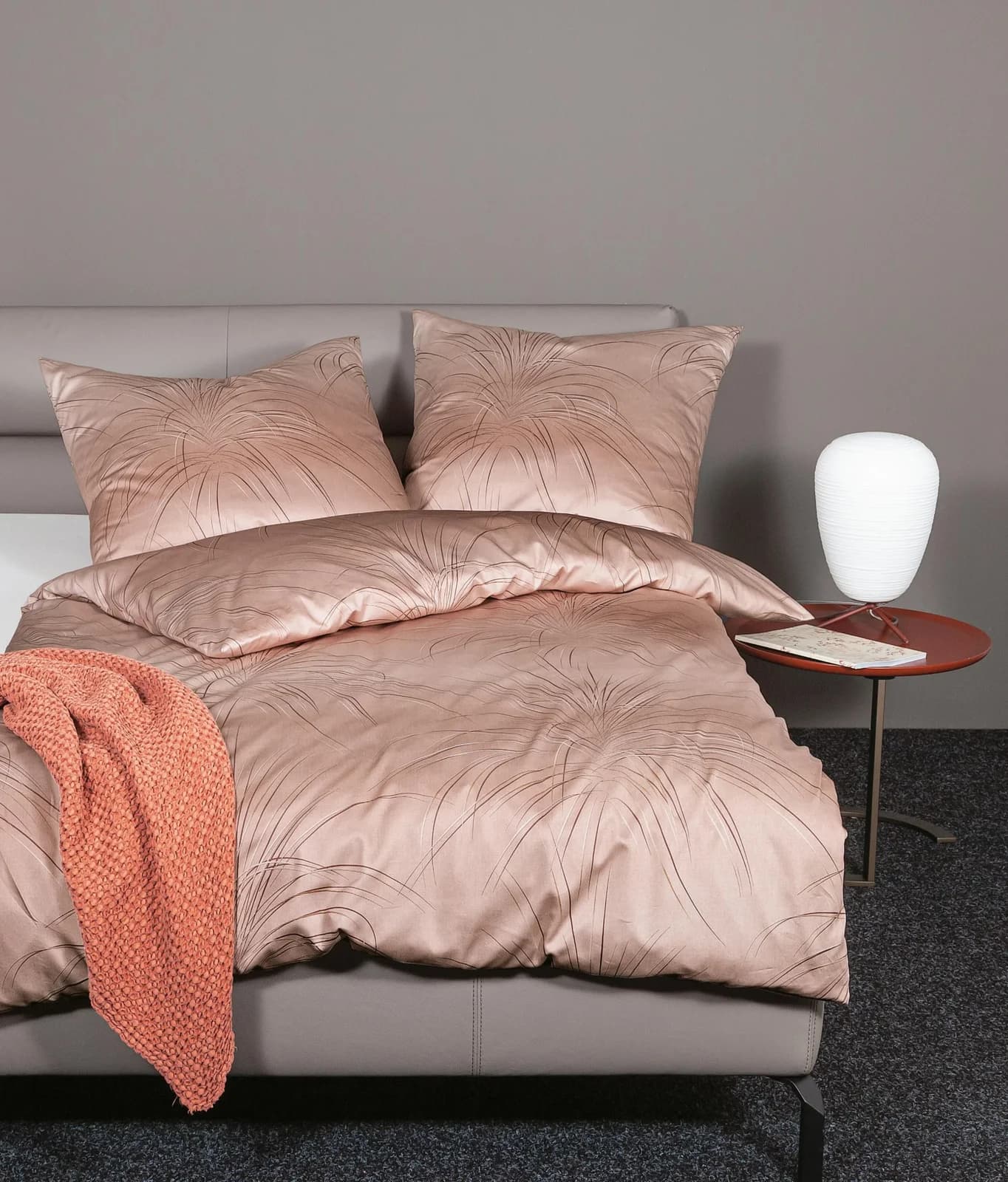 JANINE Mako-Satin Bettwäsche Set Braun Zedernholz