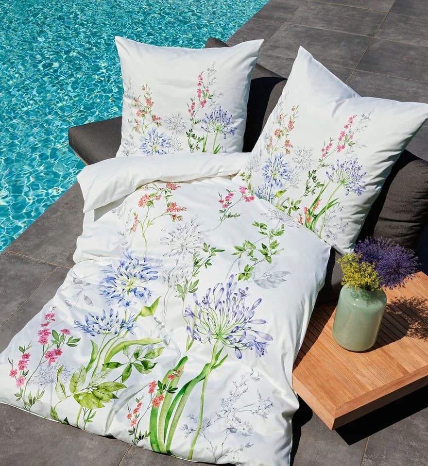 Janine Bettwäsche Mako-Baumwolle Mako-Satin 2-teilig Blumenwiese