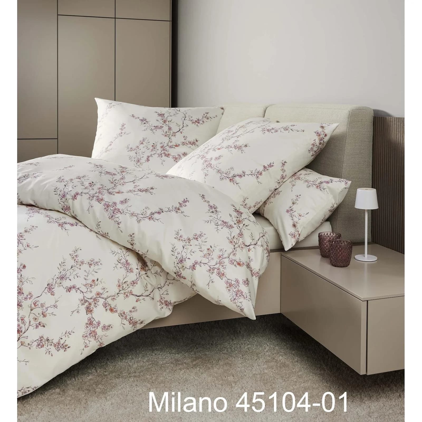 Bettwäsche JANINE Milano Mako-Satin Rosa Beere 135x200cm