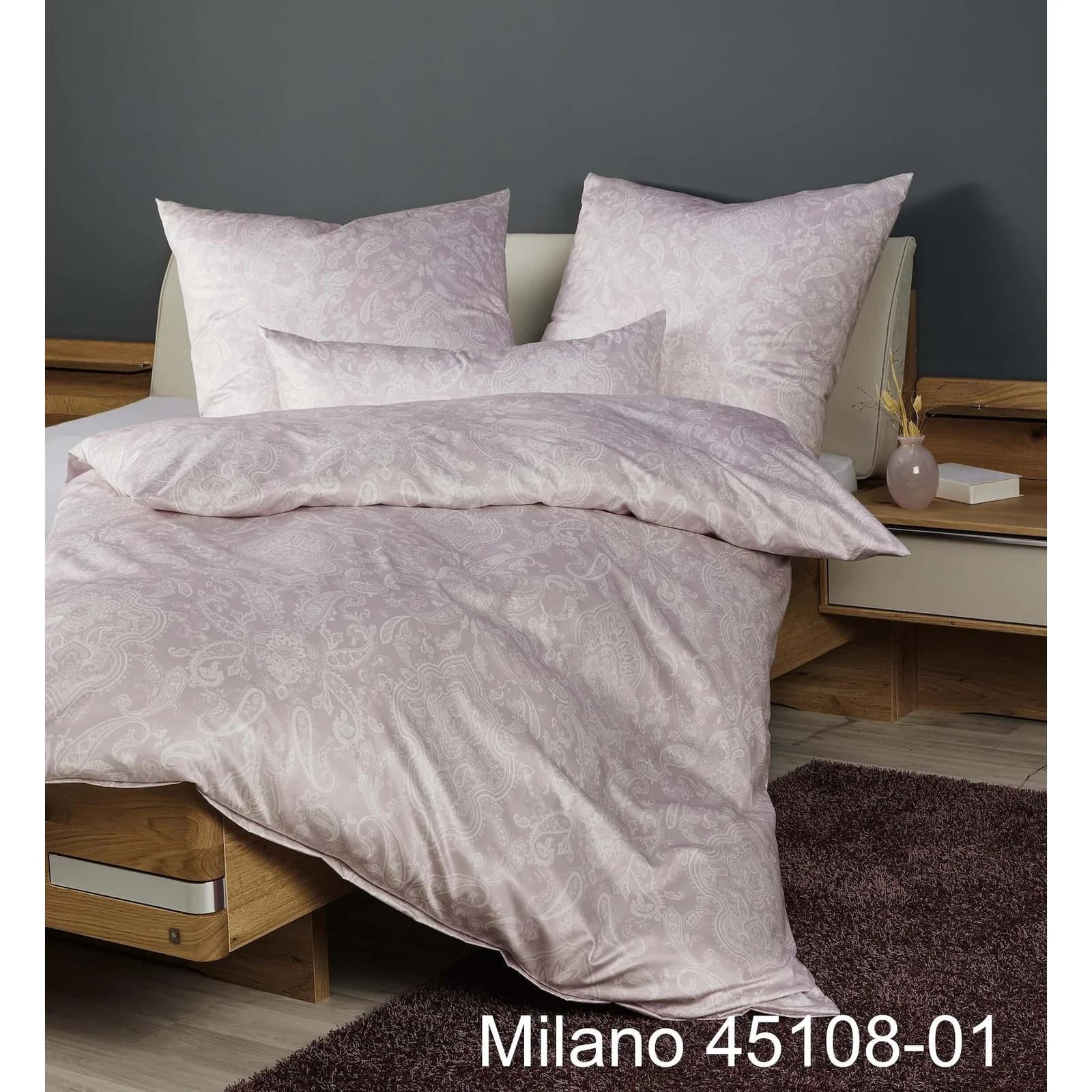 Bettwäsche JANINE Milano Rosé Mako-Satin 155x220cm