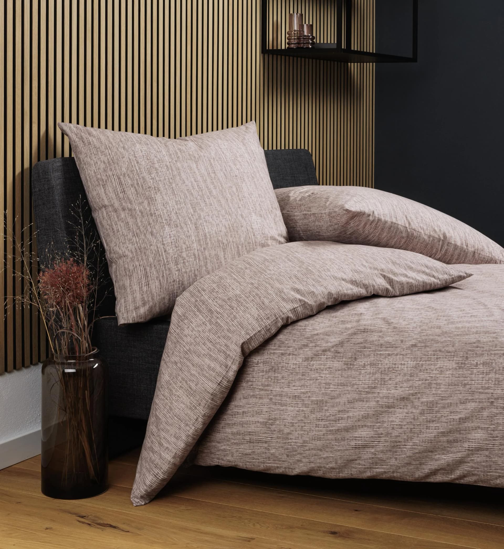 Janine Bettwäsche Soft-Cotton Kupfer Mocha 135x200cm mit Reißverschluss