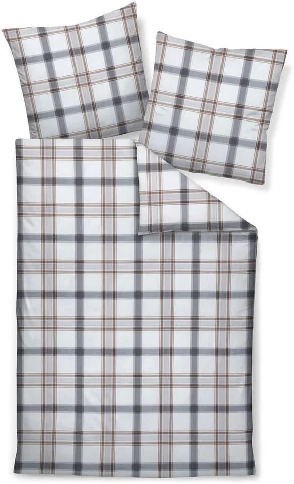 Janine Soft-Cotton Bettwäsche Silber Anthrazit
