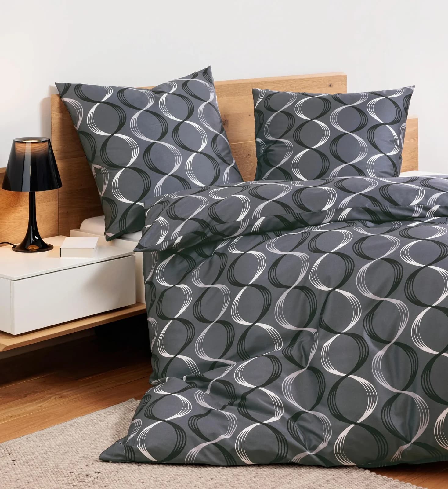 Bettwäsche Janine JD 87112 10 Anthrazit Mako-Satin