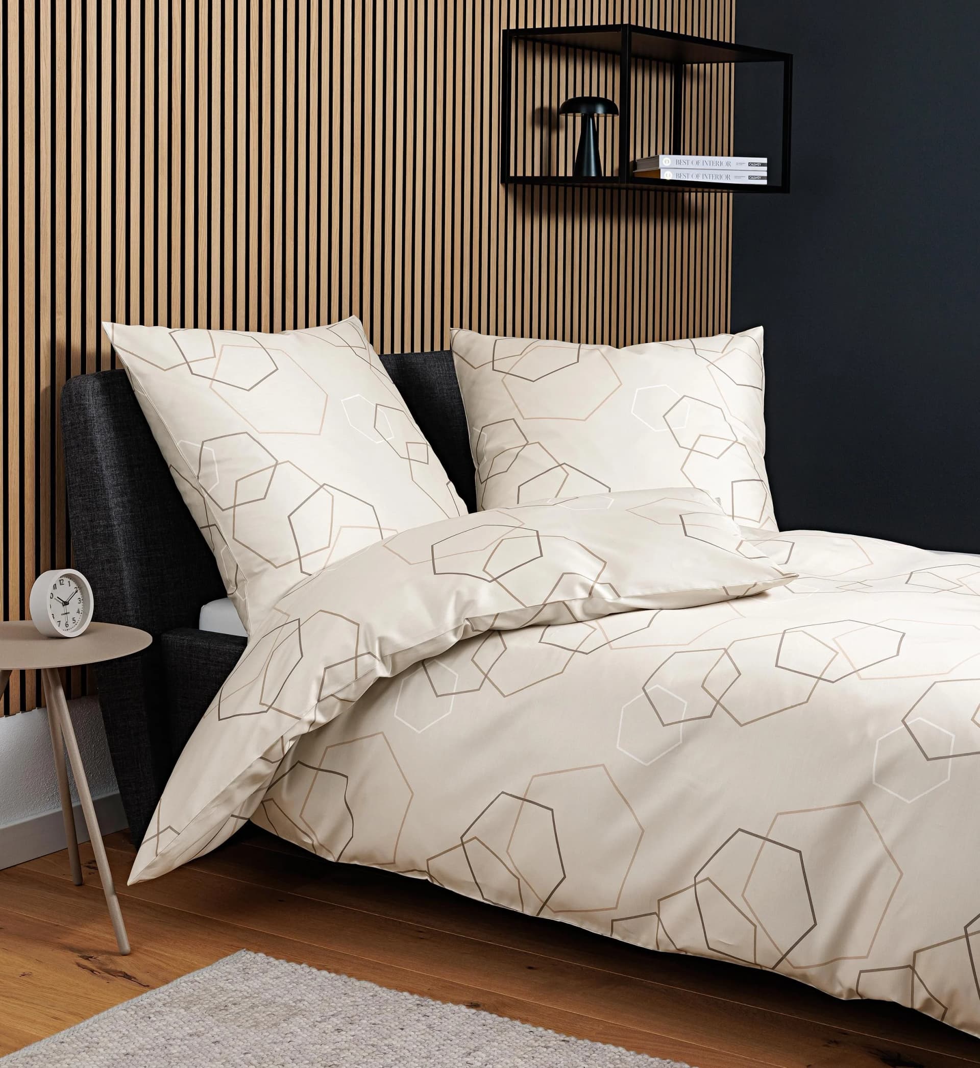 Bettwäsche JANINE JD 155x200, 80x80 Naturell Mako-Satin 100% Baumwolle