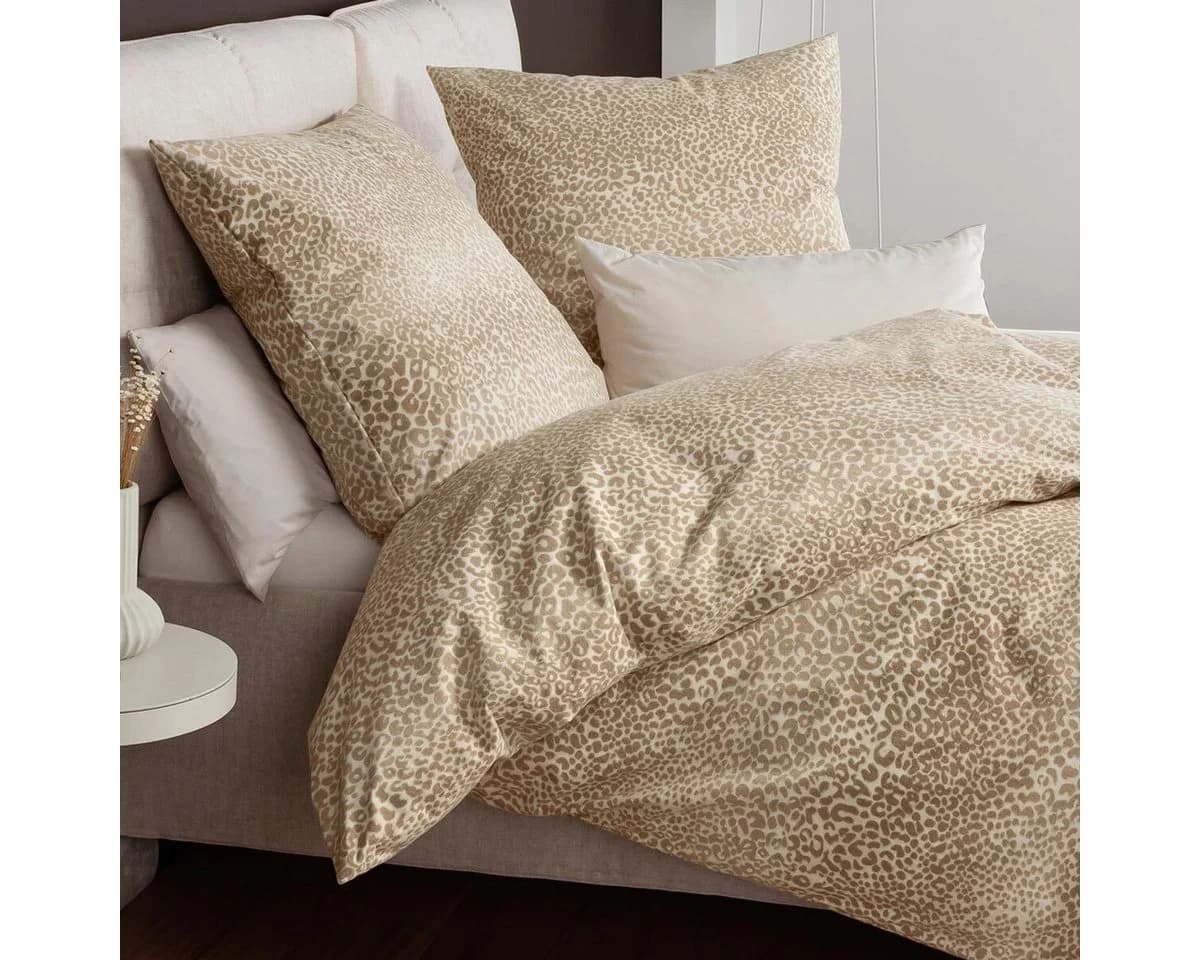 Janine Bettwäsche Davos 65195 Biber 3-teilig Beige/Braun