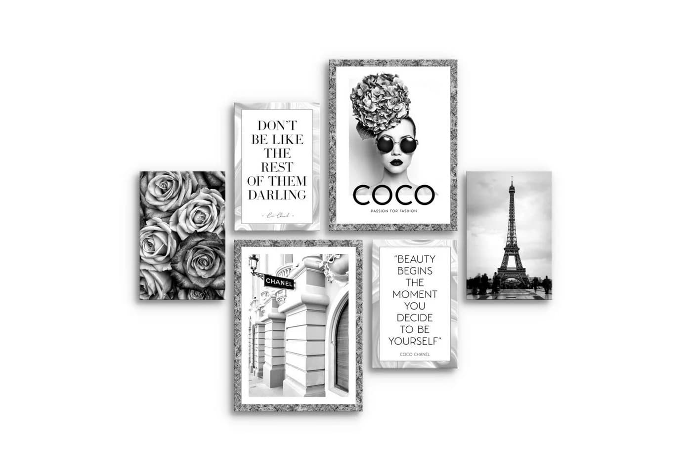 Novart Wandbild-Set Fashion Paris 6-teilig Aufhängfertig