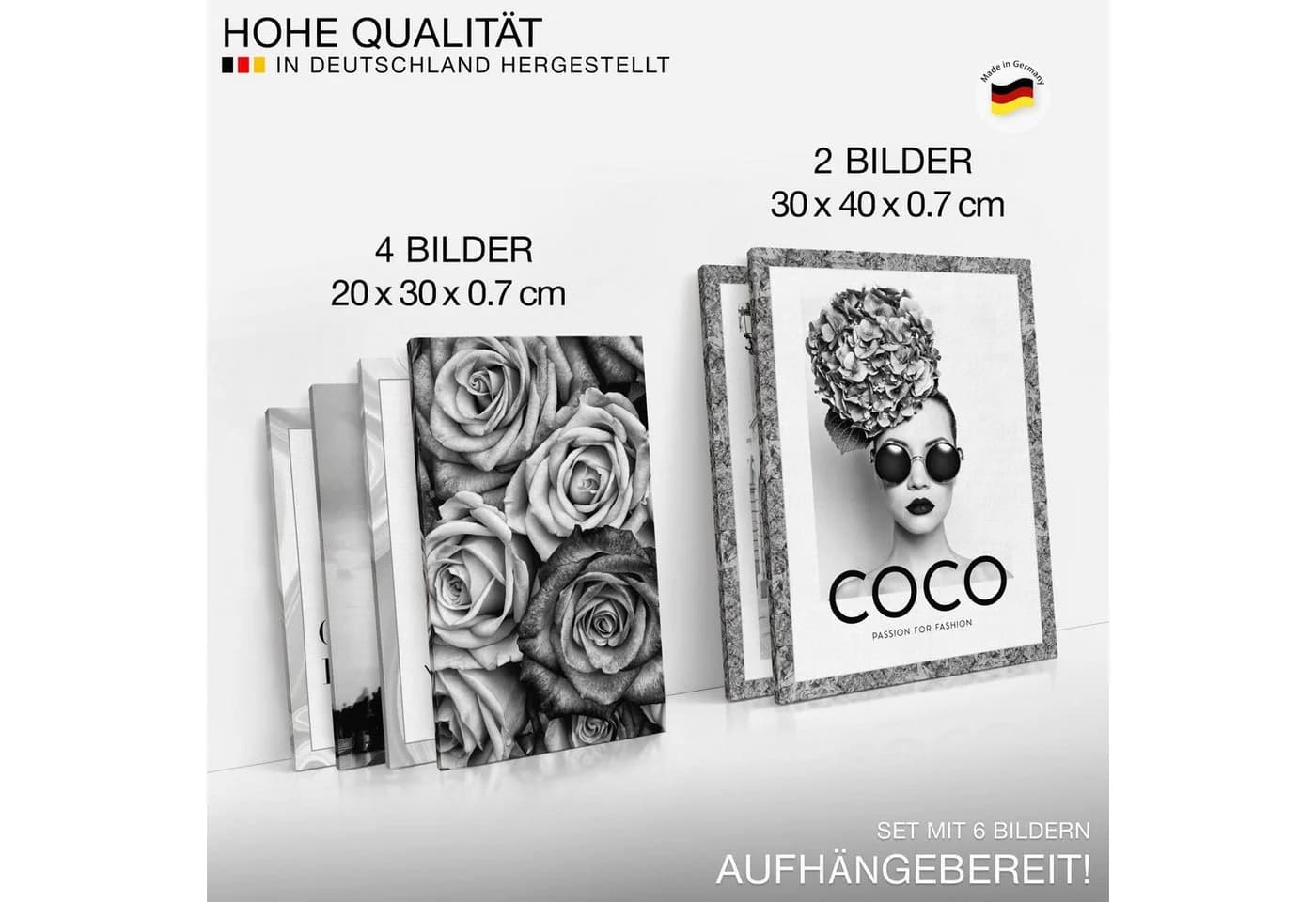 Novart Wandbild-Set Fashion Paris 6-teilig Aufhängfertig - Bild 4