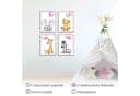 Novart Wandbild Set Tiere Kinderzimmer 4 Bilder 30x40 cm Rosa Aufhängfertig Bild 4