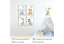 Novart Wandbild Kinderzimmer Set Tiere 4 Bilder 30x40 cm Aufhängfertig Blau Bild 4