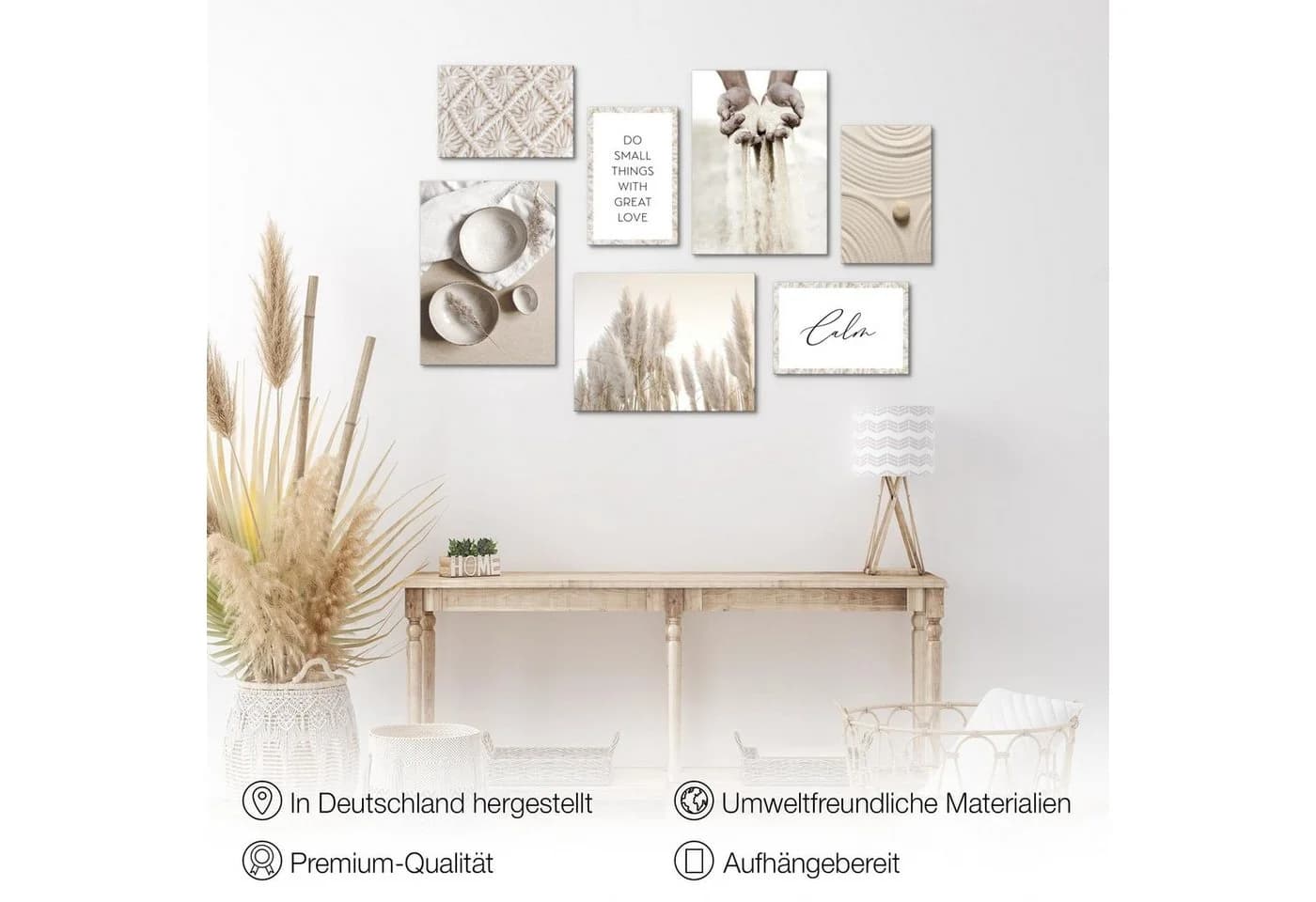 Novart Wandbild Boho Natur AUFHÄNGFERTIG Sand - Bild 5