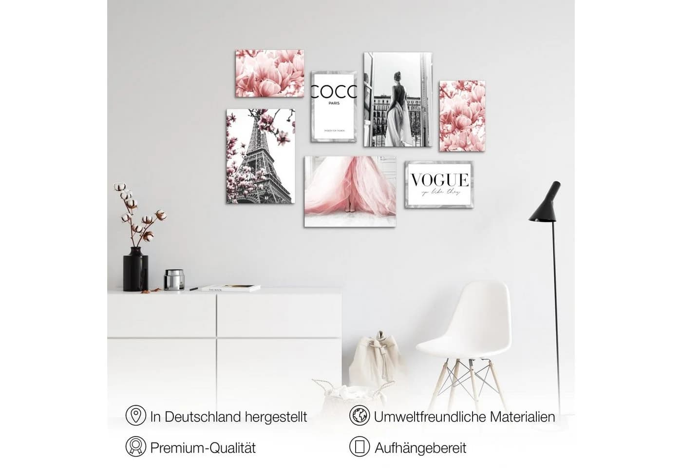 Novart Wandbild Fashion Paris Blumen 100x70 cm Aufhängfertig - Bild 3