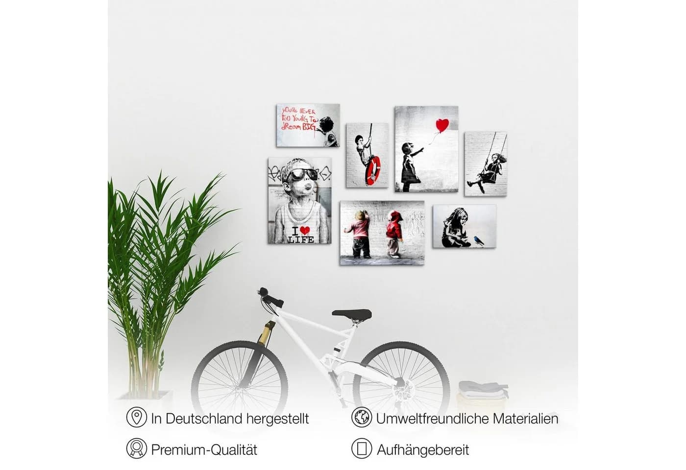 Novart Wandbild Banksy Collage Street Art Urban Wohnzimmer