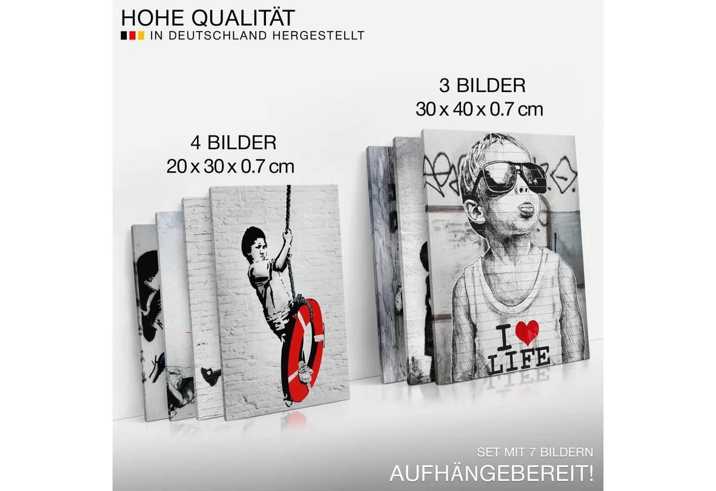 Novart Wandbild Banksy Collage Street Art Urban Wohnzimmer - Bild 3