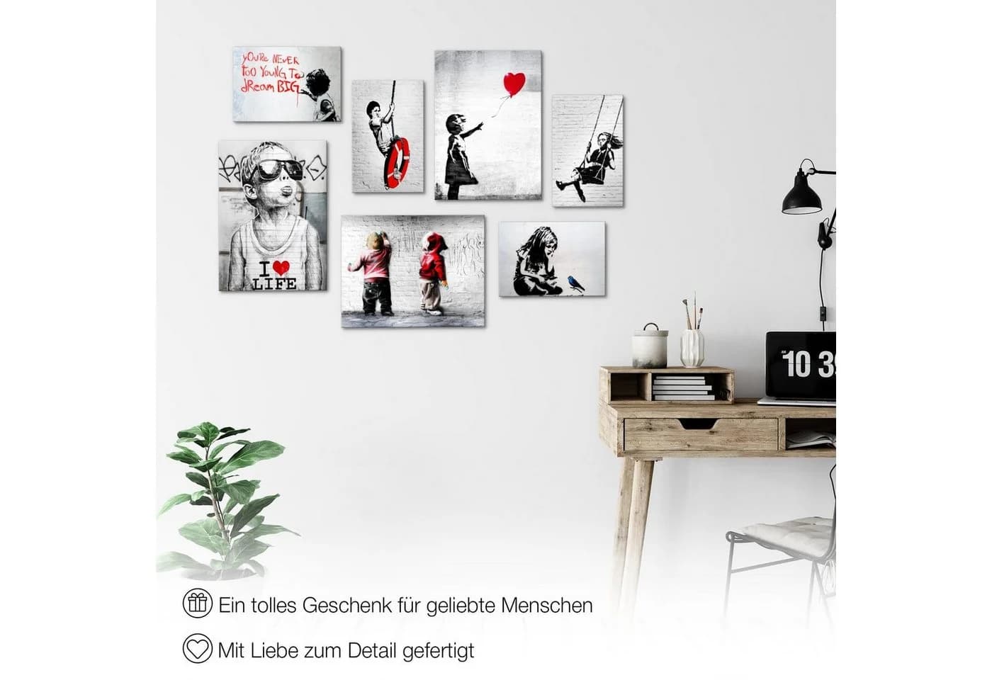 Novart Wandbild Banksy Collage Street Art Urban Wohnzimmer - Bild 5