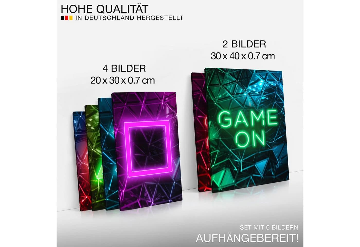 Novart Wandbild Gamer Spielkonsole Aufhängfertig 90x80 cm - Bild 4