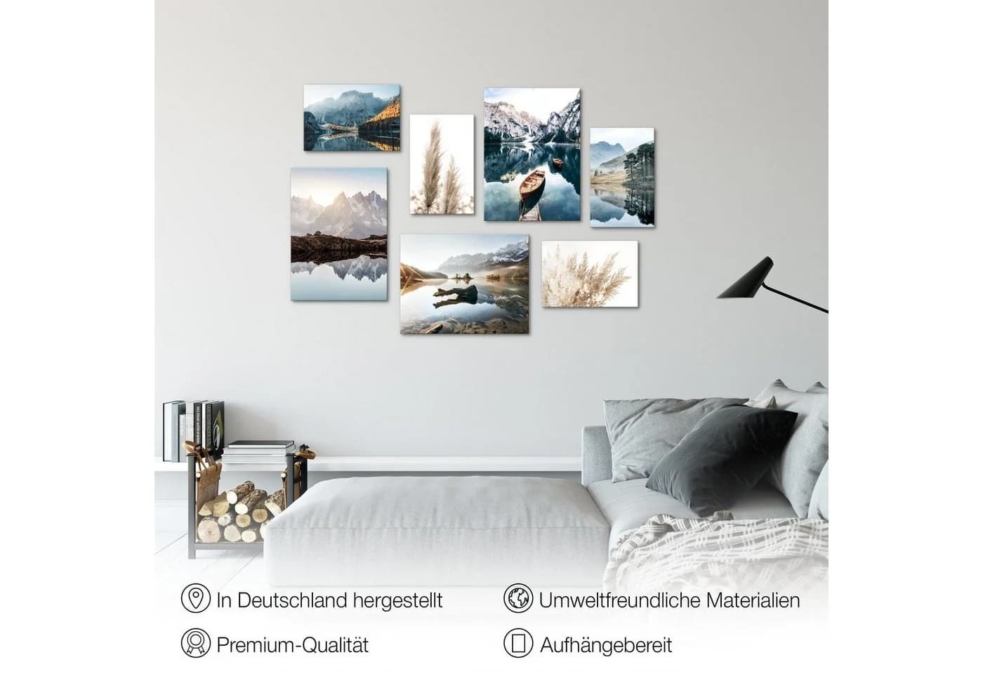 Novart Wandbild Set Landschaft Natur See Berge 100x70 cm - Bild 3