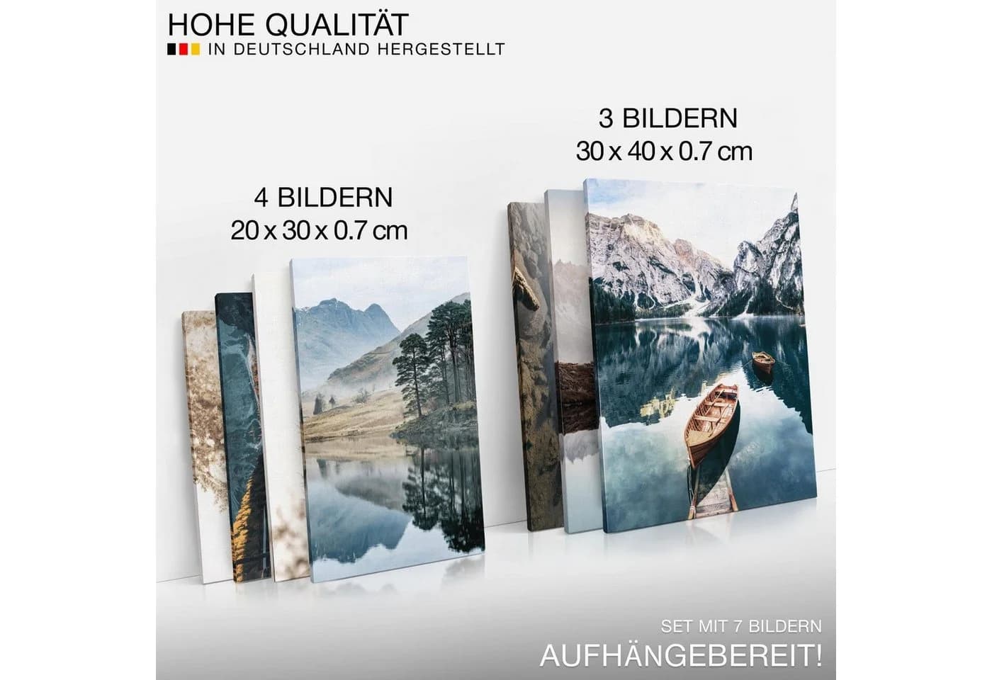 Novart Wandbild Set Landschaft Natur See Berge 100x70 cm - Bild 4