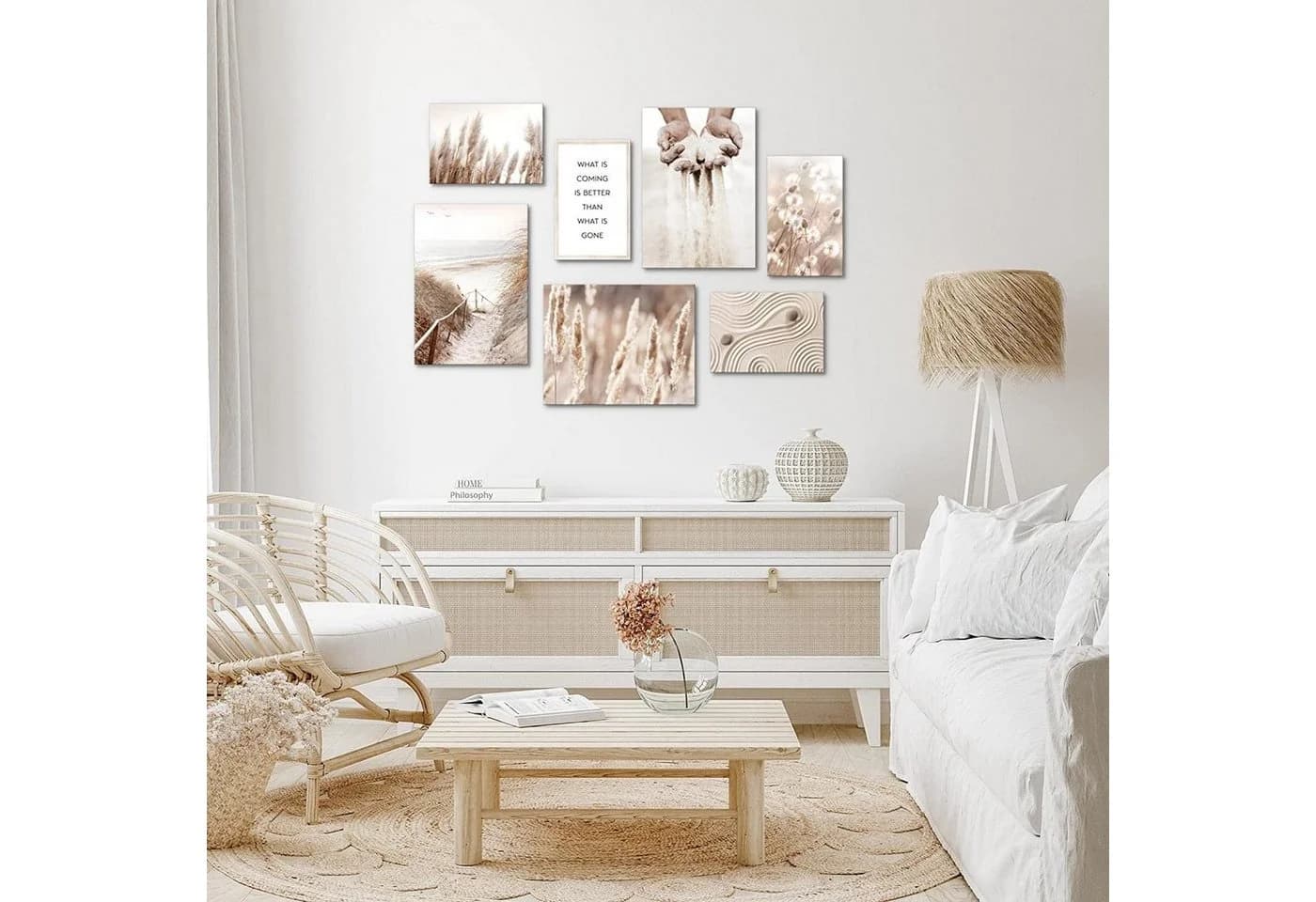 Novart Wandbild Boho Natur Pampas Aufhängfertig