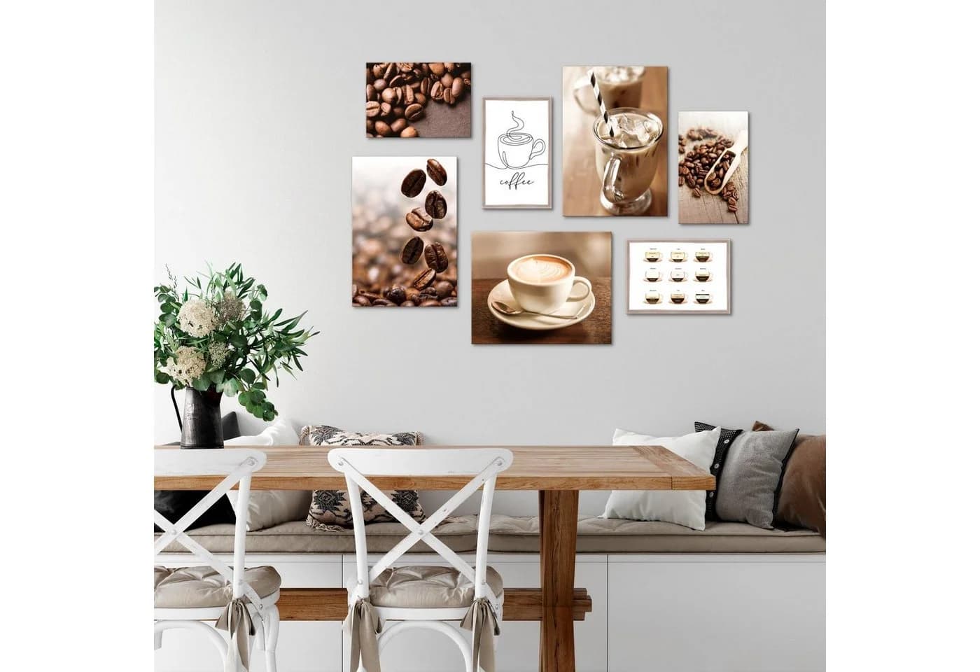 Novart Wandbild Küche Kaffee Obst Braun 100x70 cm